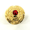Χρυσά καλύμματα μπουκαλιών αρώματος μετάλλων Zamak χρώματος πολυτέλειας συνήθειας με τον κόκκινο Stone
