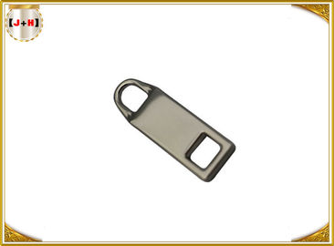 Zinc Alloy Nickel Plating Metal Zipper Pulls For Jackets / Dresses 3mm Thickness