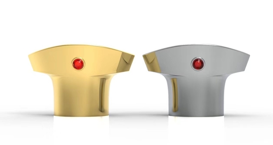 Αγορά Χρυσό μεταλλικό T- σχήμα Luxury Zamak Perfume Caps για FEA 15 μπουκάλια γυαλιού αρώματος online manufacture
