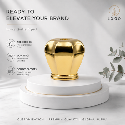 Αγορά Πολυτελές Multi Curved Faceted Zinc Alloy Cap Perfume Mirror Gold Electroplated Zamac Fragrance Kad Bottle Custom Logo OEM Source ODM Factory Χονδρική διαδικτυακή κατασκευή