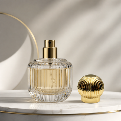 Αγορά Χονδρική χονδρική High Gloss Gold Ribbed Pumpkin Ball Bottle Perfume Cap Vertical Line Spherical Zamac Close OEM Custom Engrave Logo Μέσης Ανατολής Πολυτελής Συσκευασία αρωμάτων διαδικτυακή κατασκευή
