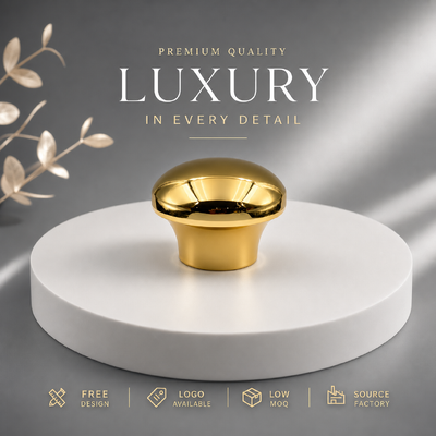 Αγορά Πρωταθλήματα Smooth Mushroom Dome Mirror Gold Zinc Alloy Perfume Cap Solid Heavy Zamac Metal Lid Για τον μινιμαλιστή σχεδιαστή Αρώματα συσκευασία μαγνητική διαδικτυακή κατασκευή