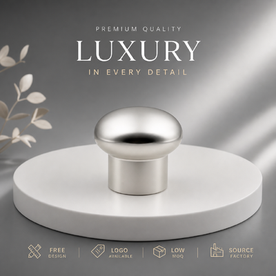 Αγορά Φαρμακείο Custom Mushroom Dome Brushed Silver Zinc Alloy Perfume Cap OEM ODM Custom Engraved Logo Zamac Metal Perfume Lid Για πολυτελή μπουκάλια γυαλιού αρωμάτων διαδικτυακή κατασκευή