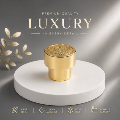 Αγορά Φαρμακείο Custom Zinc Alloy Perfume Cap Bright Gold Plating Double Layer Cylinder Εμφυτοποιημένη υφή Μεταλλικό άρωμα κάλυμμα Υποστήριξη Custom Εμφυτοποιημένο λογότυπο Μαγνητικό διαδικτυακή κατασκευή