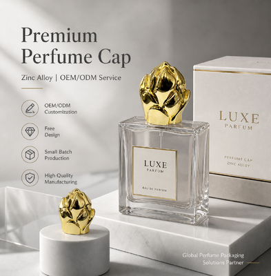 Αγορά Luxury Lotus Bud Zinc Alloy Perfume Cap ηλεκτροπλασμένο χρυσό Zamac Φιαλίδιο αρώματος Κεπάκι Custom Logo Μεταλλικό καπάκι αρώματος OEM συσκευασία μαγνητική διαδικτυακή κατασκευή