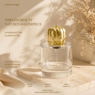 Αγορά Νέα είδηση Halloween Pumpkin Style Zamac Perfume Cap 3D Jack-o'-lantern Smiley Face Embossed FEA15 Mouth Zinc Alloy Perfume Cover Gold Electroplating Custom Logo Εταιρεία προέλευσης διαδικτυακή κατασκευή