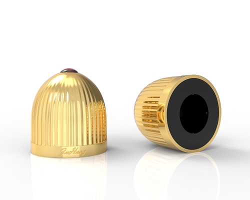 Κρύσταλλο ψευδαργύρου Zamak Perfume Caps σε χρυσό χρώμα για ανθεκτική και κομψή συσκευασία αρώματος