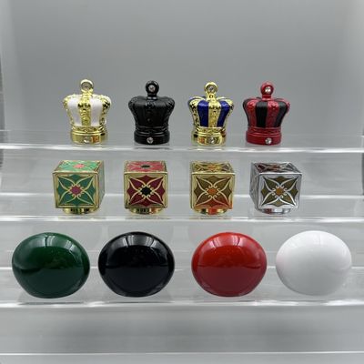 Εξαιρετικά Μαύρο / Χρυσό Διαμαντένιο Ζαμάκ Καπάκια Αρώματος Για Τυπικά Νελάκια Μπουκαλιών