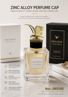 Ζυγός κράμα Flying Eagle Perfume Cap, 3D Spread-wing Hawk Ornament, Μαύρος κύλινδρος Knurled Base Χρυσό επιχρισμένο Custom Logo πολυτελή μπουκάλι κάλυμμα μαγνητικό