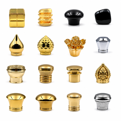 Luxury Zamac Perfume Caps FEA15 Διαφορετικά σχήματα Crown Teardrop Square Zinc Alloy Perfume Bottle Lid Custom Logo ηλεκτροπληρωμένο χρυσό ασήμι μαύρο OEM ODM