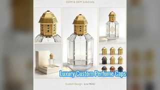 Πολυτελές χρυσό κάλυμμα αρώματος Pagoda Custom καπάκια μπουκαλιών Zamac