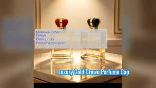 Luxury Magnetic Crown Perfume Cap Gold Plated Crystal